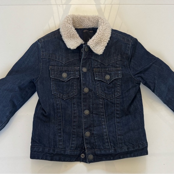 True Religion Kids Denim Jacket with Sherpa Collar size 7 - Picture 1 of 6